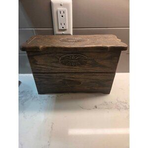 Vintage wood grain looking plastic sewing box
